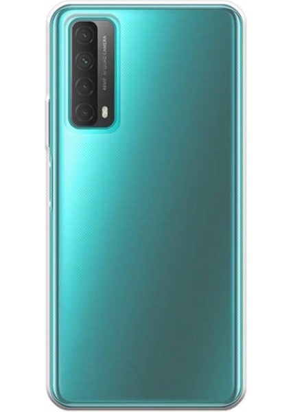 Huawei P Smart 2021 ile Uyumlu Kapak Kamera Korumalı Şarj Yeri Tıpalı Şeffaf Silikon Kılıf