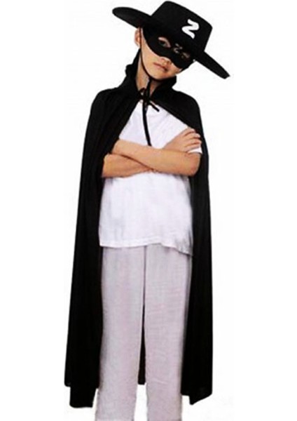 Çocuk Boy Zoro Pelerin + Şapka + Maske Kostüm Seti