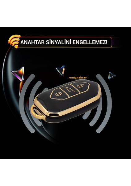 T10X T10F 3 Buton Smart Nano Anahtar Kılıfı - Siyah modelleri