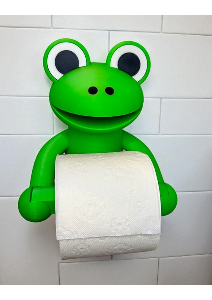 Kurbağa Şekilli Tuvalet Kağıdı Tutucu – Dekoratif 3D Baskı Banyo Aksesuarı – Sevimli Tasarım indirimleri