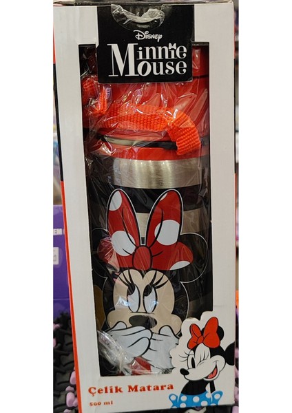 Çocuk Minnie Figürlü Paslanmaz Çelik Matara H70009