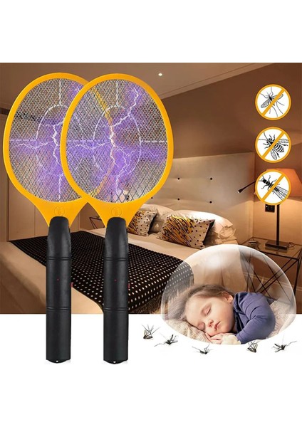 Şarjlı Sinek Raketi Sivrisinek Öldürücü Raket Haşere Öldüren Elektrikli Sineklik