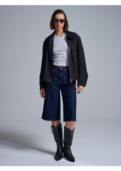 72084 %100 Pamuk Bermuda Şort-Lacivert indirimleri