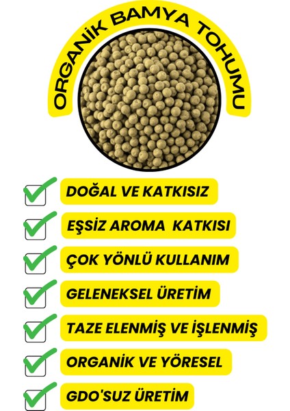 Bamya Tohumu - ( Ilaçsız, Organik, Elenmiş ) 75GR fırsatları