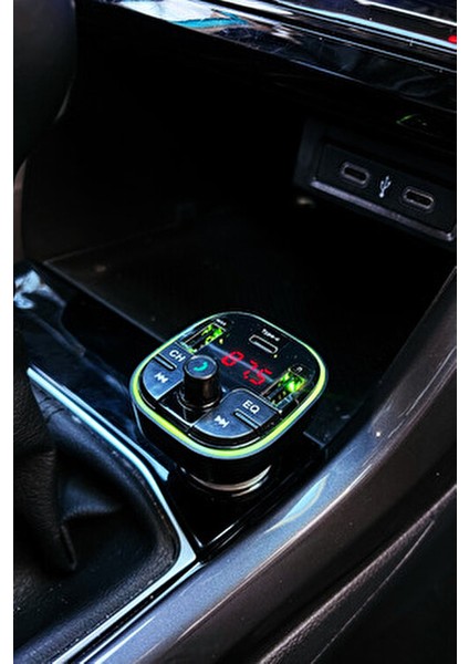 Araç Bluetooth Fm Transmitter Cihazı Müzik Kiti Mp3 Çalar Çakmaklık Şarj Soketi