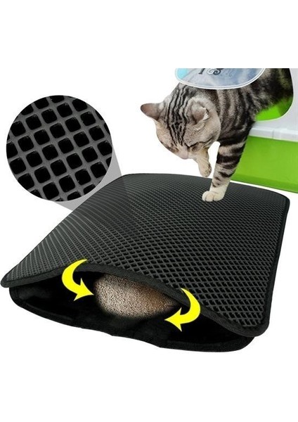 Sıladanal® Kedi Tuvalet Önü Kum Toplayıcı Temizleyici Elekli Gri Paspas modelleri