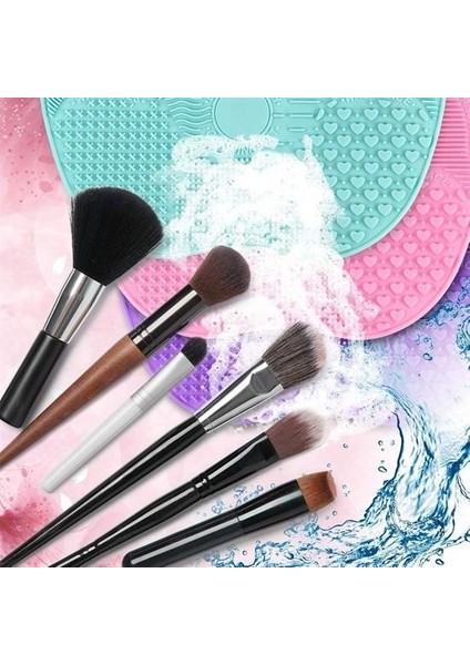 Sıladanal® Pratik Kolay Makyaj Fırçası Temizleme Matı Aparatı Aleti Küçük fırsatları