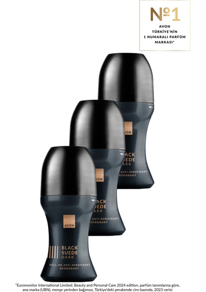 Black Suede Dark Erkek Rollon 50 Ml. Üçlü Set
