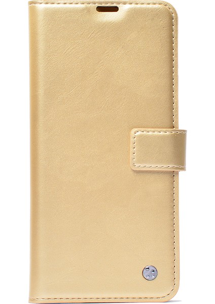 Spia Galaxy S23 Kılıf Spıa Kar Deluxe Kapaklı Kılıf-Gold