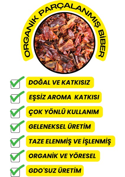 Parçalanmış Biber - ( Organik , Katkısız , Yöresel) 500GR fırsatları