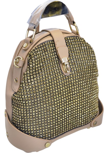 Kristal Taşlı 3 Opsiyonel ( El-Omuz -Sırt ) Kadın Çantası