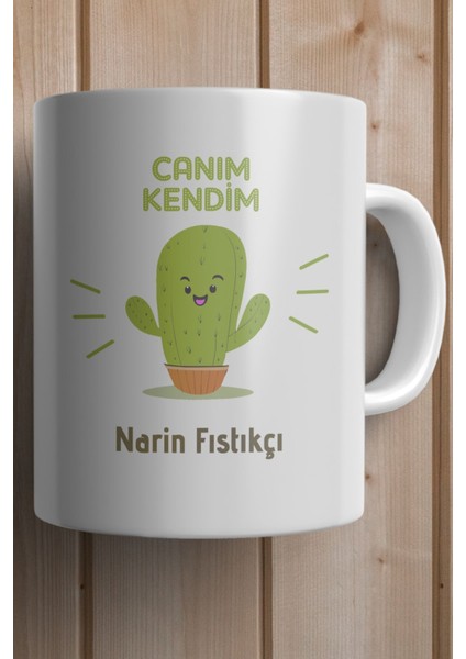 Yılbaşı Hediyesi Kişiye Özel Kaktüs Canım Kendim Baskılı Kupa Bardak fiyatları