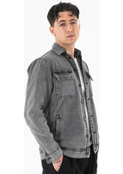 Erkek Füme Kot Ceket Relax Fit Kapaklı Çift Cepli Gömlek Yaka fiyatları