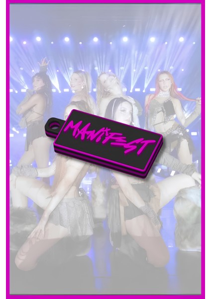 Manifets Grubu Manifestival Temalı Sert Plastik Anahtarlık Pembe – Özel Tasarım, Dayanıklı, Şık