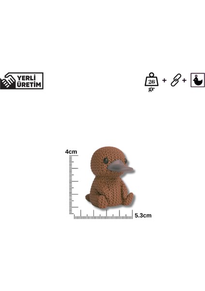 Ornitorenk Anahtarlık – Kahverengi Örgü Desenli Figür | Amigurumi Tarzı Mini Aksesuar | Çanta Süsü fırsatları