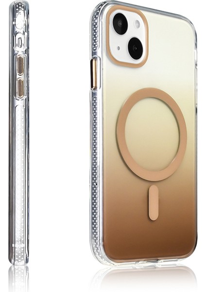 Iphone 15 Uyumlu Kılıf Magsafe Sarj Destekli Renk Geçişli Transparan Kapak modelleri