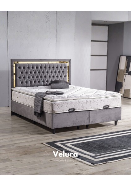 Vera Form Tek Kişilik Yatak Baza Başlık Seti (90 x 190)