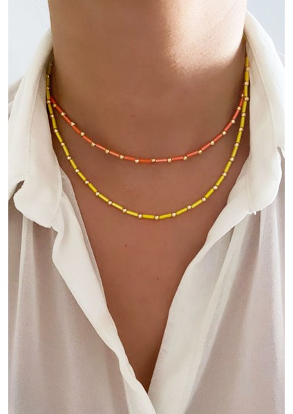 Ikili Renkli Kolye modelleri