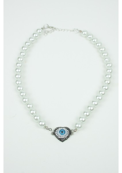 Göz Detay Büyük Cam Inci Kolye modelleri