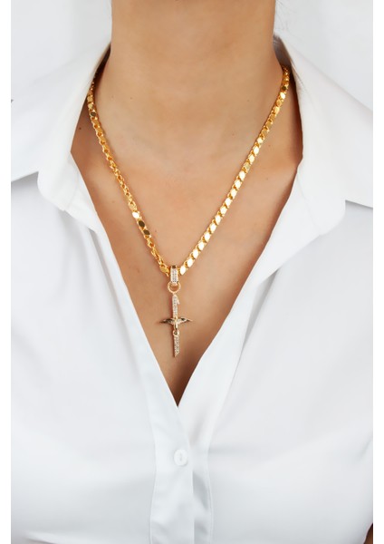 Arpa Zincir Melek Kanat Uçlu Kolye