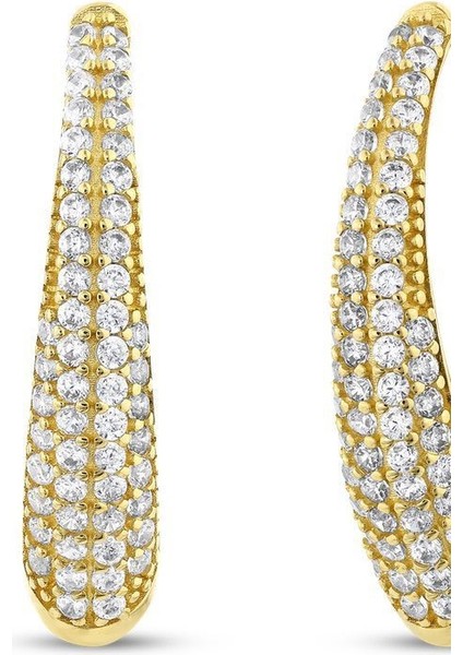 Taşlı Altın Tasarım Küpe - 14K fiyatları