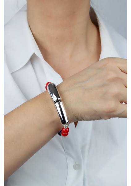 Kırmızı Turkuaz ve Kuvars Doğaltaş Bileklik fiyatları