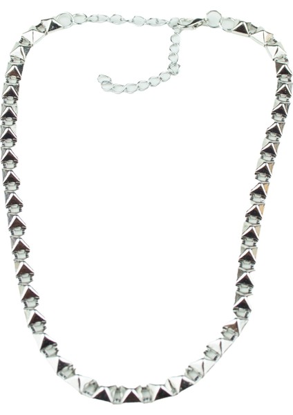 Piramit Şeklinde Zincir Gümüş Renk Kadın Kolye modelleri