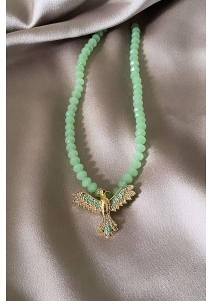 Anka Kuş Yeşil Kristal Kolye fiyatları