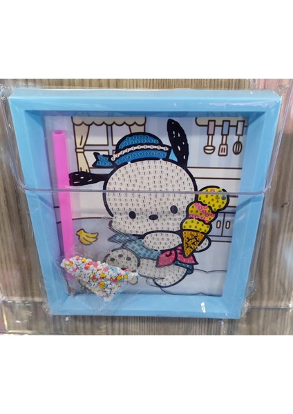 Sevimli Köpek Figürlü Boncuk Işleme/yapıştırma Seti Kare AD7152