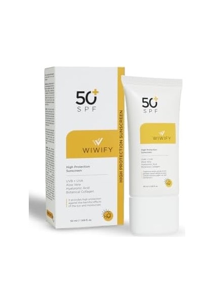 Wıwıfy Leke Karşıtı Cilt Tonu Eşitleyici Yüksek Korumalı Güneş Kremi Spf 50 50ML (Aloe Vera Özlü) Pa++++