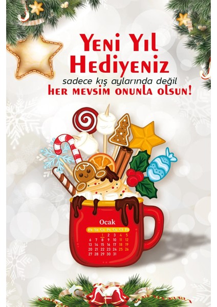 2026 Ahşap Ayaklı Yeni Yıl Hediyesi Mini Özel Tasarım Takvim