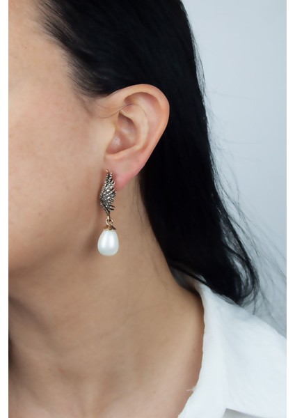 Inci Sallantılı Melek Kanat Küpe