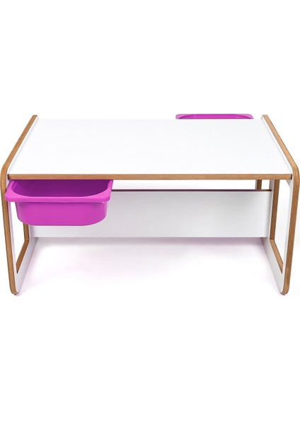 2 Kişilik Çekmeceli Oyun, Aktivite, Etkinlik Masası, Beyaz-Lila, 18MM Mdf modelleri