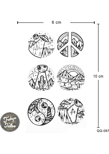 Geçici Dövme 1-2 Hafta Kalıcı 8 Adet Minimal Dövme