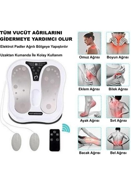 Ayak Masaj Cihazı Kumandalı Elektrikli Akupunktur Noktaları Ayak Bacak Terapisi