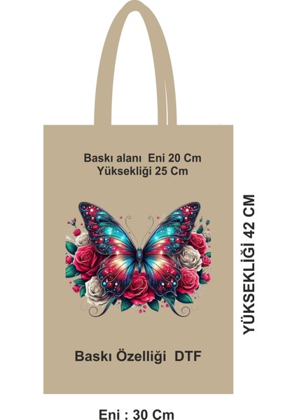 Geri Dönüşümlü Dtf Baskılı Bez Poşet – 30X42 Cm, Saplı, Kalın Kumaş fiyatları