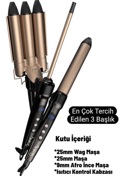 HRS-960 - 4 Parça Saç Şekillendirme Seti | Wag Maşa & Afro İnce Maşa & 25 mm. Maşa fiyatları