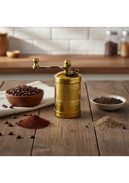 Pirinç El Yapımı Kahve Karabiber Değirmeni Öğütücü (4CMX9CM)