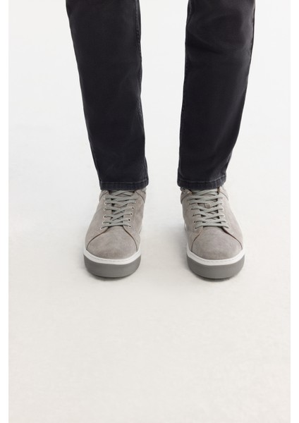 Erkek Gri %100 Deri Esnek Taban Hafif Casual Ayakkabı A42Y8000