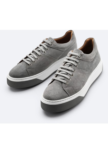Erkek Gri %100 Deri Esnek Taban Hafif Casual Ayakkabı A42Y8000