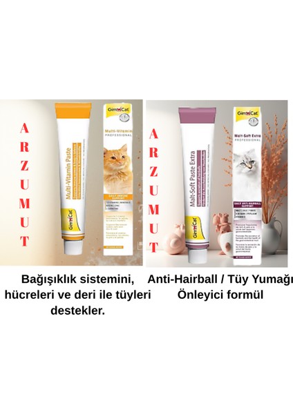 Tüy Yumağı Engelleyici Set Malt Soft 20 gr + Gimcat Multivitamin 20 gr