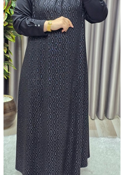 Kadın Giyim Büyük Beden Simli Kloş Elbise fiyatları