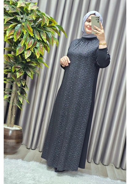 Kadın Giyim Büyük Beden Simli Kloş Elbise modelleri