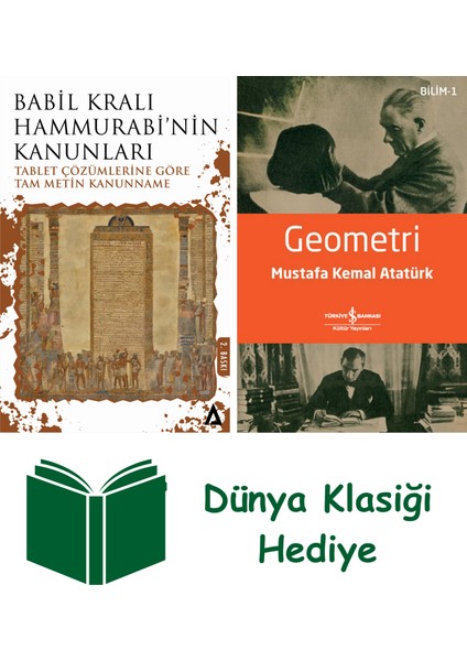 Babil Kralı Hammurrabi'nin Kanunları + Geometri + Dünya Klasiği Hediye