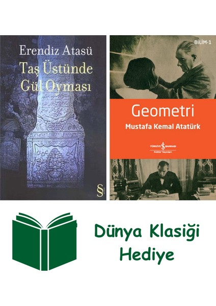 Taş Üstünde Gül Oyması + Geometri + Dünya Klasiği Hediye