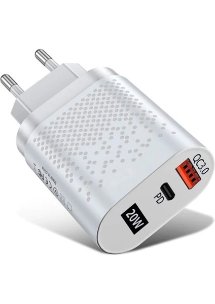 Uslion 20W USB Qc3.0 Şarj Pd3.0 Hızlı Şarj Aleti Şarj BAŞLIK-(5775) - ?27?85E7-8G8727