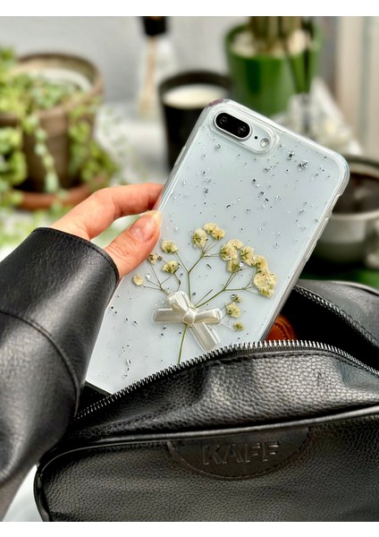 Iphone 7 Plus ve 8 Plus Uyumlu Buket Simli Çiçek Oyuncak Tasarımlı Esnek Silikon Kılıf