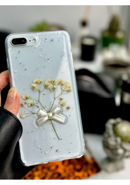 Iphone 7 Plus ve 8 Plus Uyumlu Buket Simli Çiçek Oyuncak Tasarımlı Esnek Silikon Kılıf modelleri