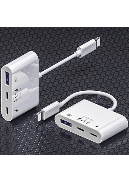 Iphone-Otg Hub -Usb Type C To Kulaklık ve USB Kamera Okuyucu OTG-(5775) - ?06?79E2-9G0606 modelleri