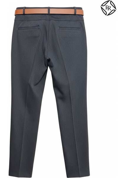 Kadın Rahat Kalıp Kemerli Düz Kesim Kumaş Pantolon Ofis fiyatları